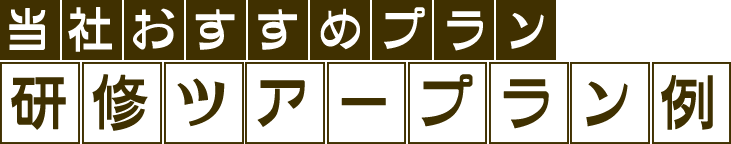 当社おすすめプラン 研修ツアープラン例